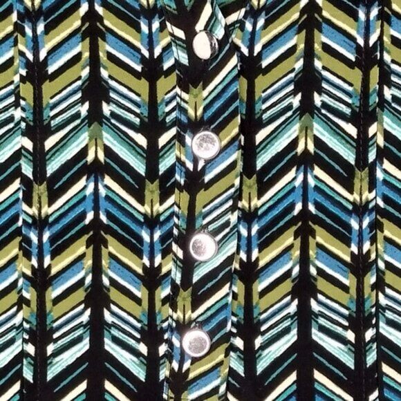 NWT Cocomo Plus Size 3X Blue Green Pintuck Short Flutter Sleeve Top - Picture 3 of 6